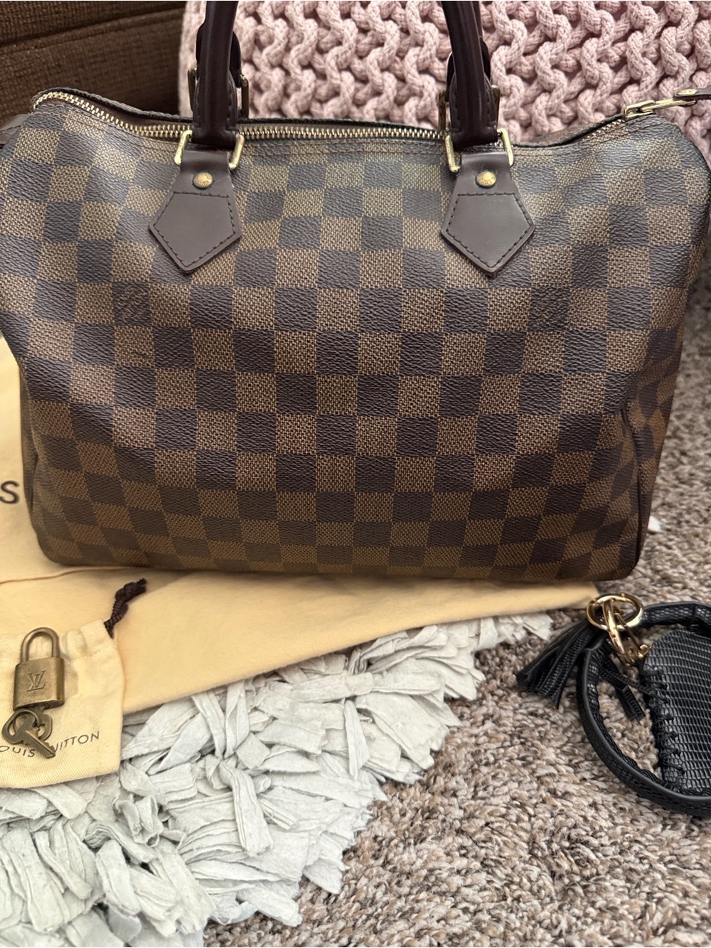 Louis Vuitton Brown Damier Canvas Speedy 30 Satchel with organizer w/base shaper - Picture 8 of 16
